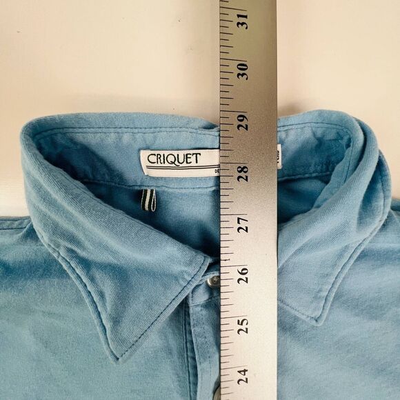 Criquet  Players Mens Polo Shirt Blue Short Sleeve Classic Pocket 4 Button M - Picture 4 of 11